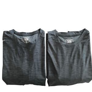 BUNDLE Two Mens Black Short Sleeve Running Workout Moisture Wicking Top Size M